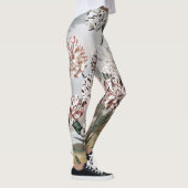 ヴィンテージで変化するカーネーションの花と灰色の空 レギンス (右)