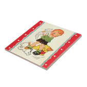 ヴィンテージで子猫を飼っている少年 タイル (側面)