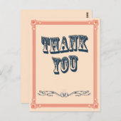 ヴィンテージで最も古い国の結婚式サンキューカード ポストカード (正面/裏面)