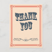 ヴィンテージで最も古い国の結婚式サンキューカード ポストカード (正面)