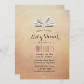 ヴィンテージで本の赤ちゃんシャワーを持参 招待状 (正面/裏面)
