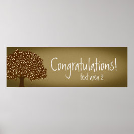 ヴィンテージで照らされた木の素朴なパーティーバナー ポスター