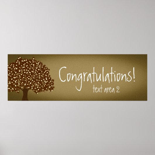 ヴィンテージで照らされた木の素朴なパーティーバナー ポスター (正面)