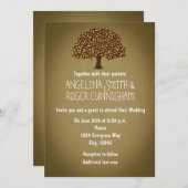 ヴィンテージで照らされた木の素朴な結婚式招待状 招待状 (正面/裏面)