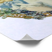 ヴィンテージで美しい花と弓を持つ少女 ポスター (角)