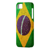 ヴィンテージで背景に亀裂が生じたブラジル国旗 Case-Mate iPhoneケース (裏面左)