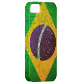 ヴィンテージで背景に亀裂が生じたブラジル国旗 Case-Mate iPhoneケース (裏面/右)