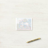 ヴィンテージで青いリボンファンシーを着た子羊 ポストイット (デスク上)