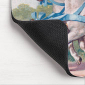 ヴィンテージで青いリボンファンシーを着た子羊 マウスパッド (コーナー)