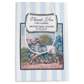 ヴィンテージで青いリボンファンシーを着た子羊 ミディアムペーパーバッグ (正面)