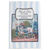 ヴィンテージで青いリボンファンシーを着た子羊 ミディアムペーパーバッグ (裏面)