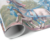 ヴィンテージで青いリボンファンシーを着た子羊 ラッピングペーパー (ロールコーナー)