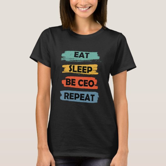 ヴィンテージで食事・睡眠・ボスそして再び眠り Tシャツ (正面)