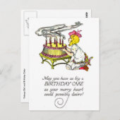 ヴィンテージとお誕生日ケーキ ポストカード (正面/裏面)