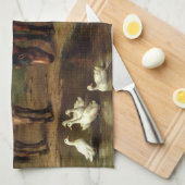 ヴィンテージとアヒルの家畜 キッチンタオル (四つ折り)