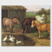 ヴィンテージとアヒルの家畜 ラッピングペーパー (フラット)