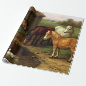 ヴィンテージとアヒルの家畜 ラッピングペーパー (アンロールド)