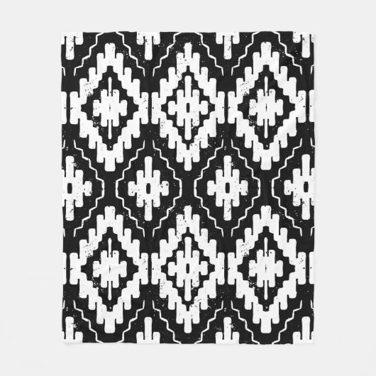 ヴィンテージとアメリカのインドとのシームレスな民族パターン フリースブランケット (正面)