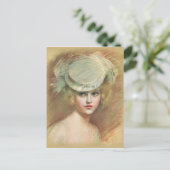 ヴィンテージとアンティークファッション、ハット、フラッパ ポストカード (スタンド正面)
