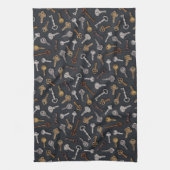 ヴィンテージとアンティーク鍵 キッチンタオル (縦)