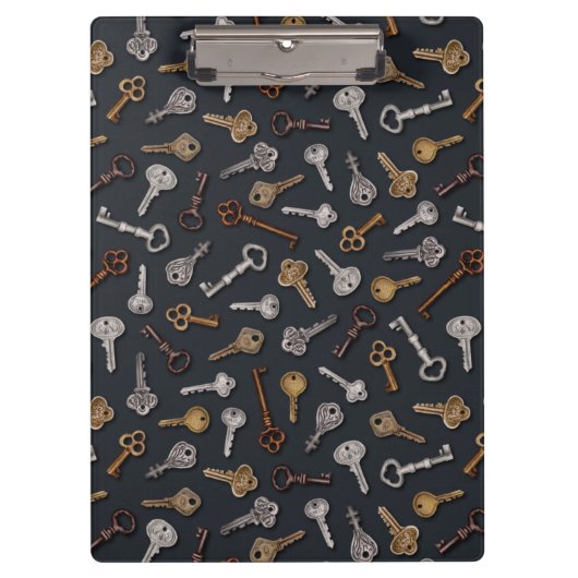 ヴィンテージとアンティーク鍵 クリップボード (正面)