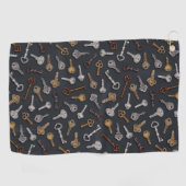 ヴィンテージとアンティーク鍵 ゴルフタオル (横)