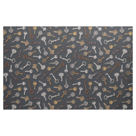 ヴィンテージとアンティーク鍵 ファブリック (ファットクウォーター)