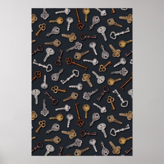 ヴィンテージとアンティーク鍵 ポスター (正面)