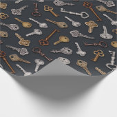 ヴィンテージとアンティーク鍵 ラッピングペーパー (角)