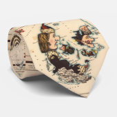 ヴィンテージとイラストのデンマークの地図(1868) ネクタイ (ロール)