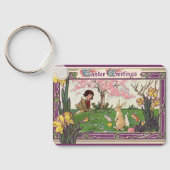 ヴィンテージとイースターの卵狩りの子ども キーホルダー (裏面)