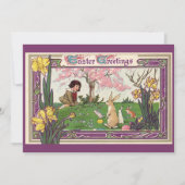 ヴィンテージとイースターの卵狩りの子ども シーズンカード (正面)