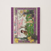 ヴィンテージとイースターの卵狩りの子ども ジグソーパズル (縦)