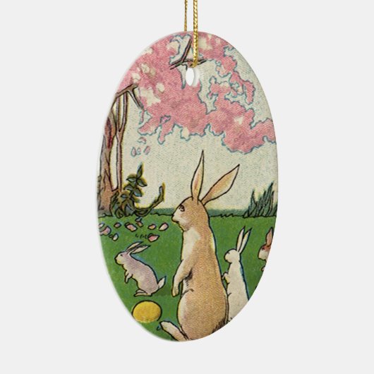 ヴィンテージとイースターの卵狩りの子ども セラミックオーナメント (右)