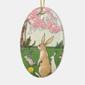 ヴィンテージとイースターの卵狩りの子ども セラミックオーナメント (左)