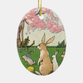 ヴィンテージとイースターの卵狩りの子ども セラミックオーナメント (裏面)