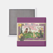 ヴィンテージとイースターの卵狩りの子ども マグネット (正面/裏面)