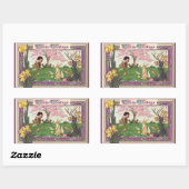 ヴィンテージとイースターの卵狩りの子ども 長方形シール (シート)