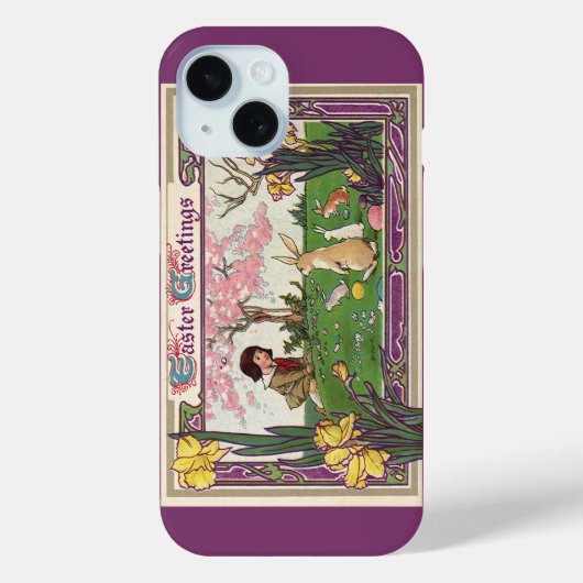 ヴィンテージとイースターの卵狩りの子ども Case-Mate iPhoneケース (裏面)