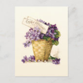 ヴィンテージとイースターの挨拶 ポストカード (正面)