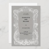 ヴィンテージとエレガントなウェディング招待状 招待状 (正面/裏面)