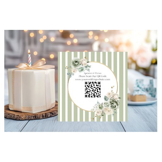 ヴィンテージとエレガントグリーンおよび金ゴールドミクロ結婚ス エンクロージャーカード