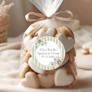 ヴィンテージとエレガントグリーン金ゴールドミクロ結婚ステッカー ラウンドシール