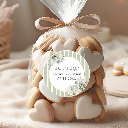 ヴィンテージとエレガントグリーン金ゴールドミクロ結婚ステッカー ラウンドシール