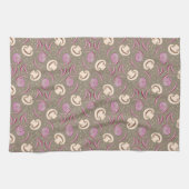 ヴィンテージとオニオンパターン素朴野菜 キッチンタオル (横)