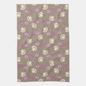 ヴィンテージとオニオンパターン素朴野菜 キッチンタオル (縦)