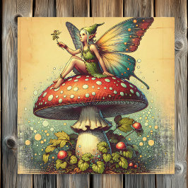 ヴィンテージとキノコ メタルプリント