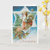 ヴィンテージとギフトメリークリスマスカード カード (黄色い花)