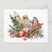 ヴィンテージとクリスマスの天使 シーズンポストカード (正面)