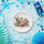 ヴィンテージとクリスマスの天使 ペーパープレート (パーティー)